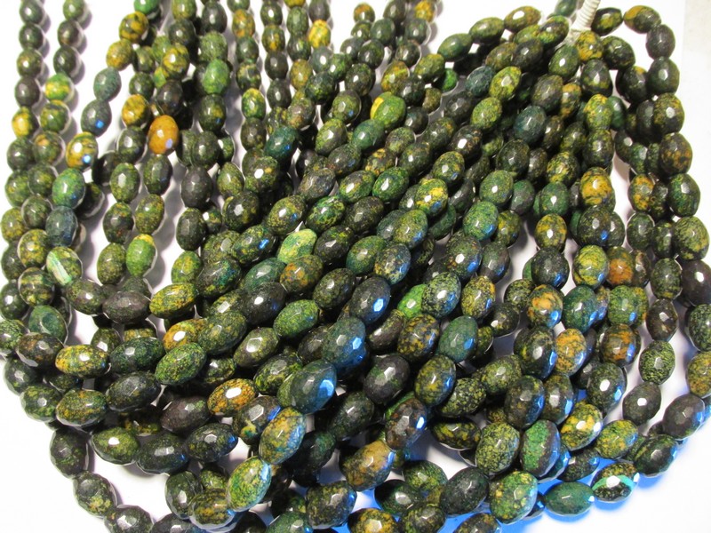 (image for) Green Agate barrel beads #1507